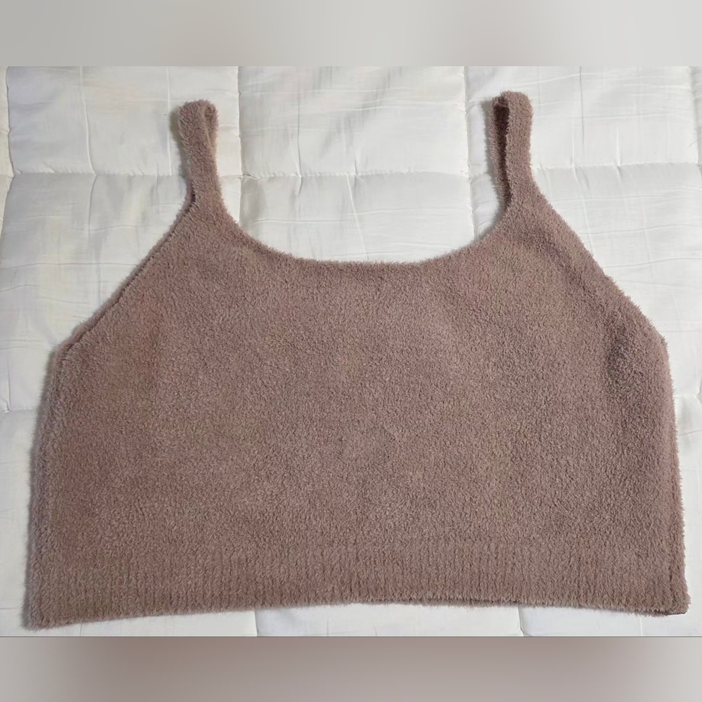 Barefoot Dreams Women's XL Cozy Chic Luxe Cropped Cami In Willow - Picture 5 of 6